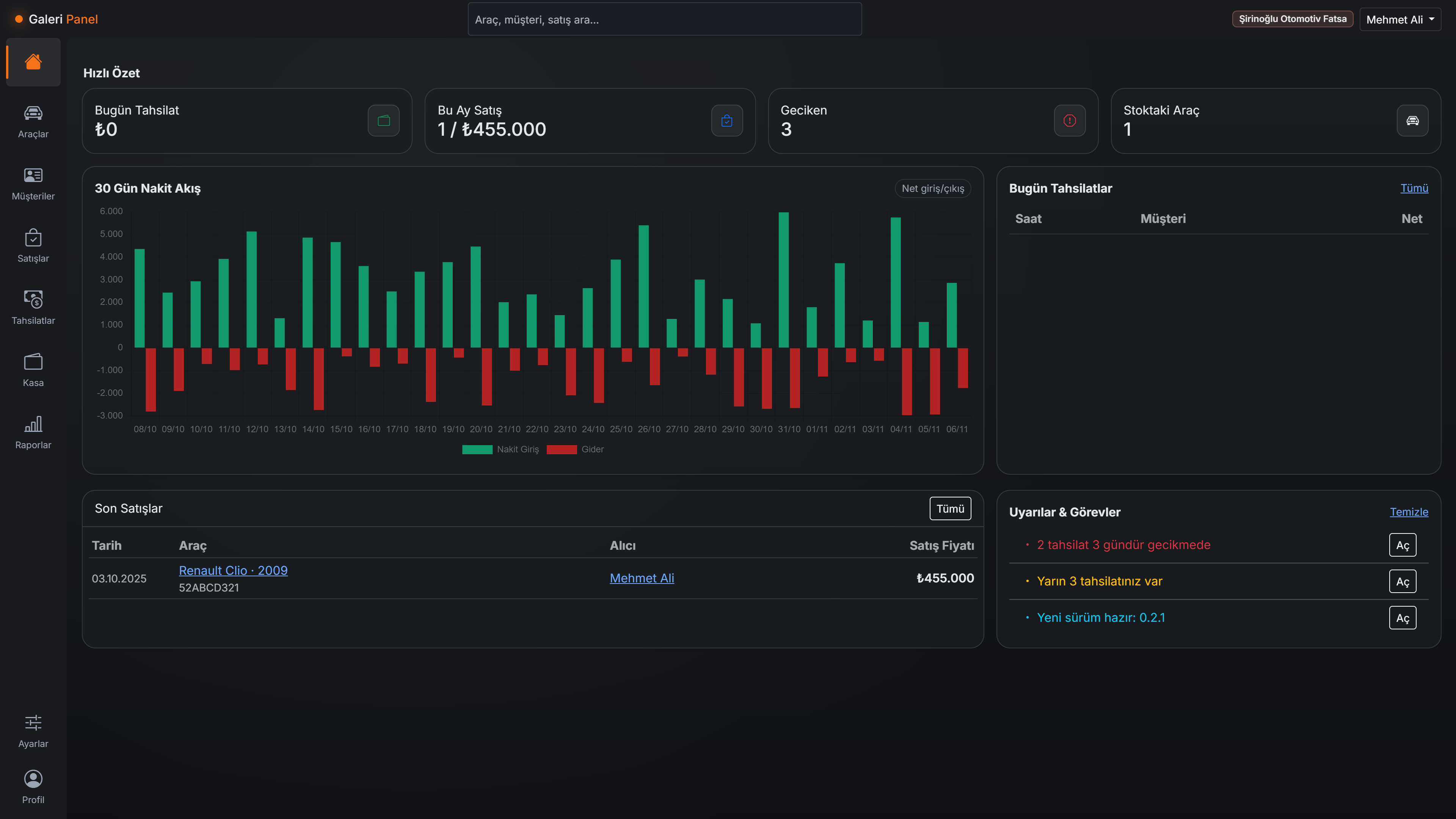 Arayüz ekran görüntüsü